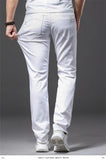 Men White Jeans Fashion Casual Classic Style Slim Fit Soft Trousers Male Brand Advanced Stretch Pants