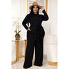 Plus Size Women's Clothing Two Piece Set Pure Color Matching Sets Long Sleeve Fall Clothes Casual Outfits Wholesale Dropshipping