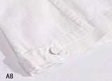 New Fashion Men Denim Jacket Cowboy White Jeans Jacket Men Casual Slim Fit Jeans Jacket Cotton Coat OUTWEAR Male Clothes