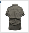 M-6xlplus Size Men's Shirt Summer Short Sleeve Cargo Shirts New Shirts Breathable Cool 100% Cotton Camisa Social Masculina