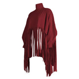 Womens Plus Size Fashion Tops Streetwear Solid Fall Clothes Ladies Elegant Tops and Blouses with Tassel Wholesale Dropshipping