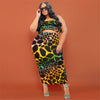 Plus Size Skirts Sets Women Wholesale Print Bodycon Fashion Square Collar Tops Maxi Skirt Casual New Two Piece Suit Dropshipping