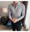 Plus Size S-7XL High Quality Men Dress Shirt 2024 Autumn Long Sleeve Solid Business Slim Shirts Homme Dress Social Casual Shirt