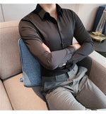 Plus Size S-7XL High Quality Men Dress Shirt 2024 Autumn Long Sleeve Solid Business Slim Shirts Homme Dress Social Casual Shirt