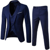 3pcs Suit Men Slim Formal Suit Solid Color Vest Pants Set 3 Piece Mens Suit Business Suit costume homme костюм мужской