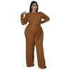 Plus Size Women's Clothing Two Piece Set Pure Color Matching Sets Long Sleeve Fall Clothes Casual Outfits Wholesale Dropshipping
