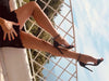 Onlymaker Women Peep Toe Ankle Strap Rhinestone Stilettos 12CM Heel Sandals Open Toe Cross Band Party Dressing Prom Sandals
