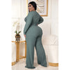 Plus Size Women's Clothing Two Piece Set Pure Color Matching Sets Long Sleeve Fall Clothes Casual Outfits Wholesale Dropshipping