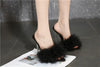 Summer New Sexy Feather Woman Sandals Transparent Perspex High Heels Fur Stiletto Peep Toe Mules Lady Slides Shoes Rose
