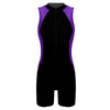 Women's Swimsuit One-piece Swimwear Rompers Surfing Swimming Bathing Suit Crew Neck Front Zipper Swim Bodysuit Jumpsuit Athletic