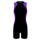 Women's Swimsuit One-piece Swimwear Rompers Surfing Swimming Bathing Suit Crew Neck Front Zipper Swim Bodysuit Jumpsuit Athletic