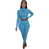 European and N Women's Clothing Hot Cross-border Trade Autumn and Winter Sexy Solid Color Tight Long-sleeved Suit