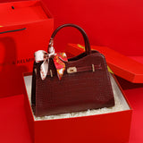 Fancy Red Middle-Aged Mother Bag Accessible Luxury Handbag 2025 Autumn Easiest for Match Fashion Wedding Bag Large-Capacity Crossbody Bag
