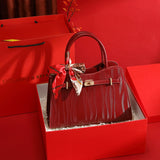 Fancy Red Middle-Aged Mother Bag Accessible Luxury Handbag 2025 Autumn Easiest for Match Fashion Wedding Bag Large-Capacity Crossbody Bag