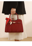 Fancy Red Middle-Aged Mother Bag Accessible Luxury Handbag 2025 Autumn Easiest for Match Fashion Wedding Bag Large-Capacity Crossbody Bag