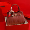 Fancy Red Middle-Aged Mother Bag Accessible Luxury Handbag 2025 Autumn Easiest for Match Fashion Wedding Bag Large-Capacity Crossbody Bag