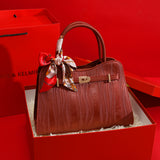 Fancy Red Middle-Aged Mother Bag Accessible Luxury Handbag 2025 Autumn Easiest for Match Fashion Wedding Bag Large-Capacity Crossbody Bag