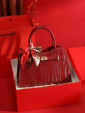 Fancy Red Middle-Aged Mother Bag Accessible Luxury Handbag 2025 Autumn Easiest for Match Fashion Wedding Bag Large-Capacity Crossbody Bag