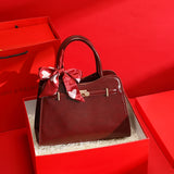 Fancy Red Middle-Aged Mother Bag Accessible Luxury Handbag 2025 Autumn Easiest for Match Fashion Wedding Bag Large-Capacity Crossbody Bag