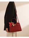 Fancy Red Middle-Aged Mother Bag Accessible Luxury Handbag 2025 Autumn Easiest for Match Fashion Wedding Bag Large-Capacity Crossbody Bag