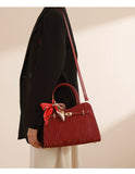 Fancy Red Middle-Aged Mother Bag Accessible Luxury Handbag 2025 Autumn Easiest for Match Fashion Wedding Bag Large-Capacity Crossbody Bag