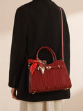 Fancy Red Middle-Aged Mother Bag Accessible Luxury Handbag 2025 Autumn Easiest for Match Fashion Wedding Bag Large-Capacity Crossbody Bag