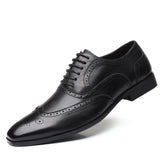 New men's plus size retro business formal fashion leather shoes, British casual block fashion shoes
