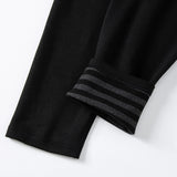 2-piece plus size men's fall/winter thermal underwear set fashion simple sleeve striped long-sleeved trousers casual pajamas set