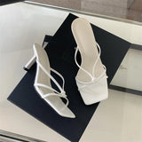Sexy Women High Heels Slippers Designer Heeled Sandals Woman Shoes 2025 Summer Stilettos Pumps Elegant Shallow Chaussures Femme