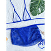 S - XL Mesh Fishnet Skirt Halter Bikini Female Swimsuit Women Swimwear Three-pieces Bikini set Bather Bathing Suit Swim V4889