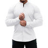 Men's  Casual Shirt Slim Fit Micro-elastic Long Sleeve Comfortable Versatile Stand Collar Tops Camisas  Men Dress Shirt