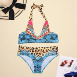 Women's Swimwear 2022 Push Up Bikini Two Pieces Swimsuits Halter Bandage Bathing Suits Sexy Thong Bikini Sets Summer Beach Wear