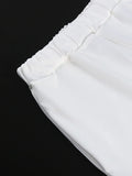 Women Summer White Pant Sets Backless Long Chiffon Blouse Wide Leg Trousers Elegant Ladies Party Vacation Beach 2 Piece Outfits