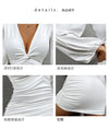 White Party Dresses for Women Wedding Banquet Robe Elegant Long Sleeved Robe Sexy Y2K Streetwear Female Clothing Vestidos