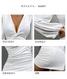 White Party Dresses for Women Wedding Banquet Robe Elegant Long Sleeved Robe Sexy Y2K Streetwear Female Clothing Vestidos