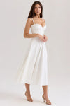 Women Dress 2025 New Fashion Summer Vintage White Lace-Panelled Cotton Dresses for Women Elegance Chic Ladies Midi Dress