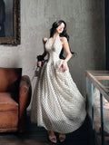 Woman Sundress Dot Hanging Neck Dress Beach Sleevess Y2k Dress Casual Elegant Fashion Even Party Dress Korean Style Chic
