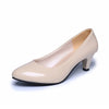 New Women's Shoes On Heels Elegant Medium High Heeled Ladies Pointed Toe Fashion Pumps For Woman Office Black White Red