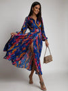 Women's Clothing New Sexy Fashion Casual Commuting Beach Vacation Style Versatile Street Style V-neck Print with Belt Dress