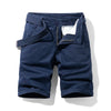 Summer thin multi pocket pure cotton workwear shorts men's oversized loose straight leg five point casual over knee beach shorts