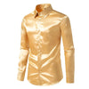 Nightclub Dress Red Satin Shirts Men Clothing Silk Like Long Sleeve Roupas Masculinas Mens Sexy Wedding Party Button Up Shirts