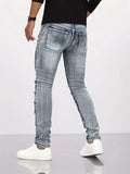 2025 Jeans Men's Small Straight Leg Denim Design Pants New Slim Fit Small Hole Long Pants High Street Classic High Quality Mens