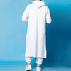 Mens Tops Muslim Middle Eastern Islamic Arabic Clothing Loose Striped Long Sleeve Drawstring Pockets Full Length Hooded Robe