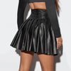 Women Skirts High Waist High-quality PU Sexy Versatile A-Line Attractive Comfortable Faux Leather Comfy Fashion