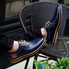 Mens Shoes Hand Sewn Cowhide Leather Shoes Men's Casual Loafers Plus Size 38-48