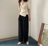 Women Blouse 2025 Spring Summer Solid Tucked V Neck Slim Blouse Elegant Short Sleeve Asymmetrical Top For Women Hot Sale