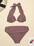 Women's Swimwear 2022 Push Up Bikini Two Pieces Swimsuits Halter Bandage Bathing Suits Sexy Thong Bikini Sets Summer Beach Wear