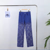 Plus Size Women's Stretch Denim Jeans With Cut-Out Lace Splicing Summer New High Waist Wide Pants Elegant Female Chic Trousers