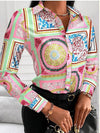 Women's Blouse Fashion Print Long Sleeve Tops Black Elegant Shirts & Blouses Autumn Youthful Woman Clothes 2023 New Arrivals