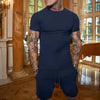 Men's T-shirt and shorts set, short-sleeved T-shirt and shorts set, two-piece set, beach sportswear